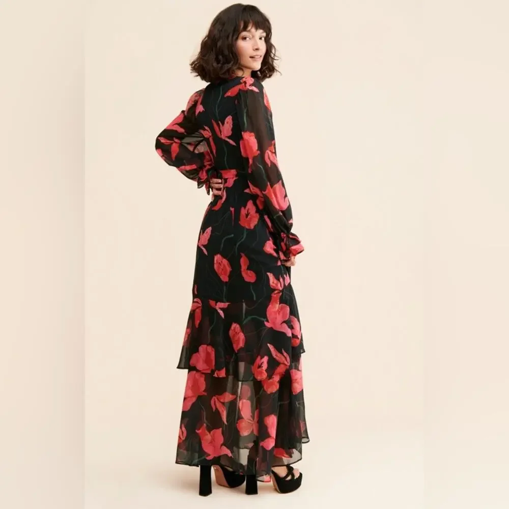 Anthro Hutch Valentina Floral Wrap Dress